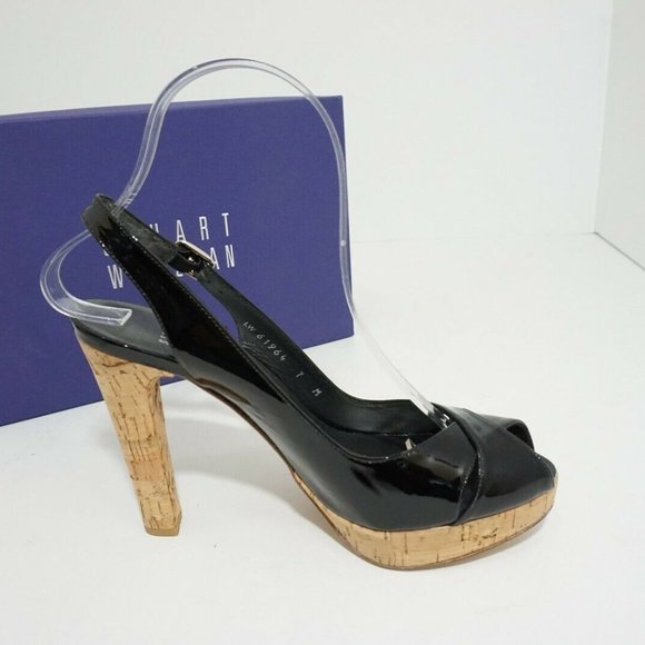 Stuart Weitzman Exsling Slingback Heels Sandals 7 - Picture 6 of 8